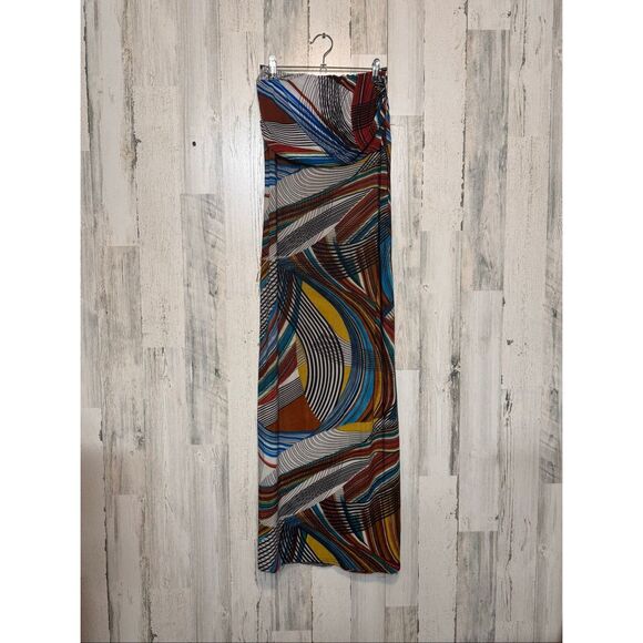 Julia Colorful Abstract Strapless Maxi Dress – Size M - Picture 1 of 8